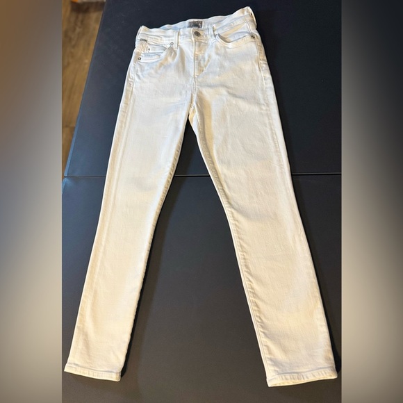 Citizens of Humanity White Denim Rocket Crop High Rise Skinny Jeans Sz 24 Preppy - Picture 2 of 9